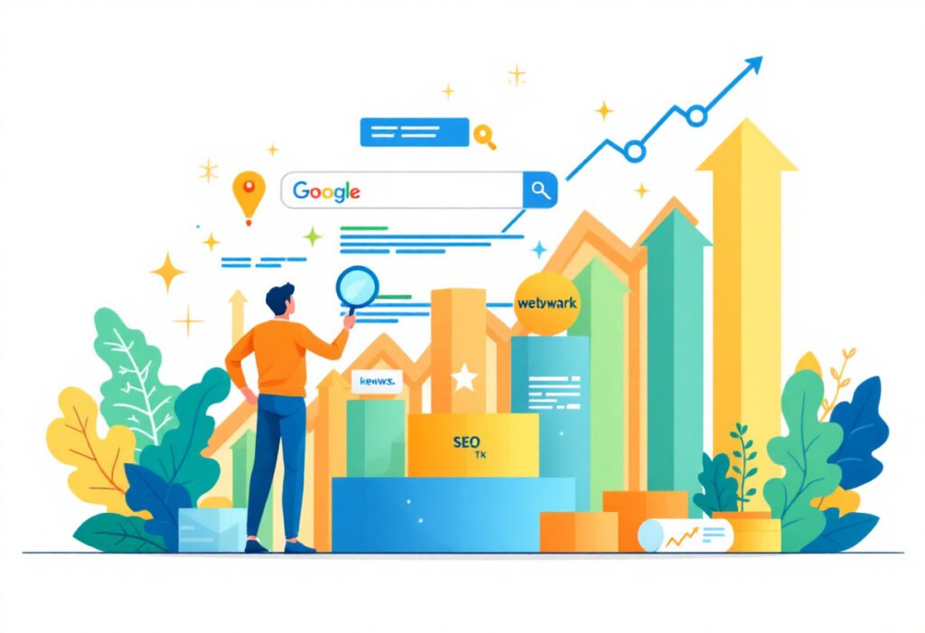 Optimisation des balises title et meta descriptions pour améliorer le référencement naturel (SEO) et le taux de clics (CTR).